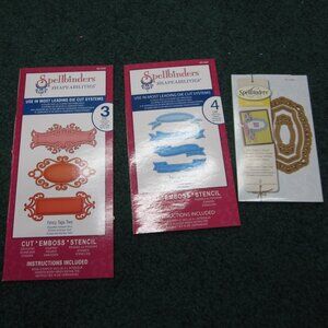 3 Sets Spellbinders Labels Tags Metal Dies Cards